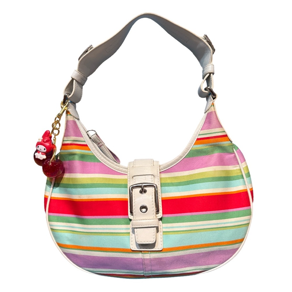 Y2K Coach Striped Large Hobo Bag